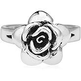 AeraVida Raised Blooming Rose .925 Sterling Silver Ring Elegant Wedding Rings For Women | Trendy Comfort Fit Silver Rings for Women | Love Symbol | Sterling Silver Rings Sizes 6-10