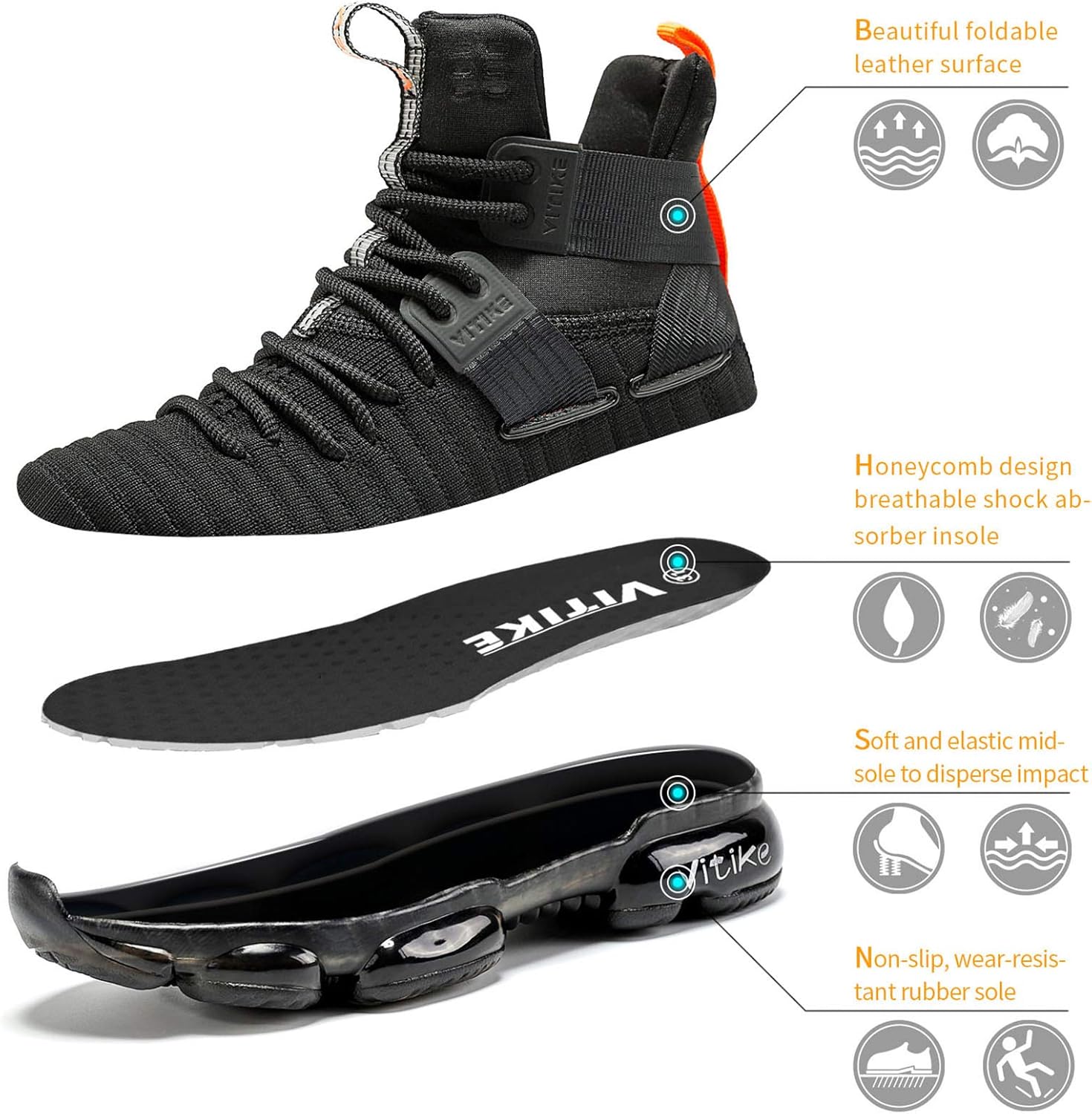  | ASHION Kid's Basketball Shoes Boys Sneakers Girls Trainers Comfort High Top Basketball Shoes for Boys(Little Kid/Big Kid) | Basketball
