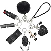 KLKOKVKE Gift Keychain Set for Women Including Wrist Strap, Heart Accessory, Petal Decor and Pom Pom