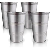 Pratico Outdoors Stainless Steel Cups, 14.5 oz, 4 Pack