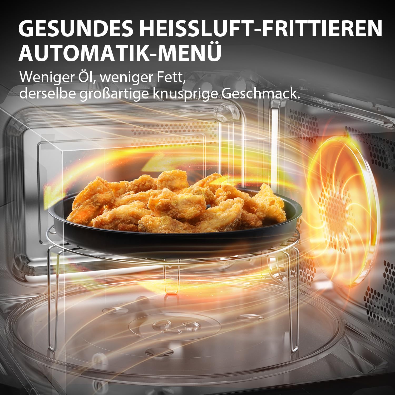 Toshiba MW3-AC26SFI(MG) Mikrowelle mit Grill und Heißluft 6-in-1 Mikrowellenherd mit Dampfgarer 26L 900W Origin Inverter, Chef Defrost, Konvektion, Kombi., Dampf, Grill, Air Fry Auto Menü, Grau 2