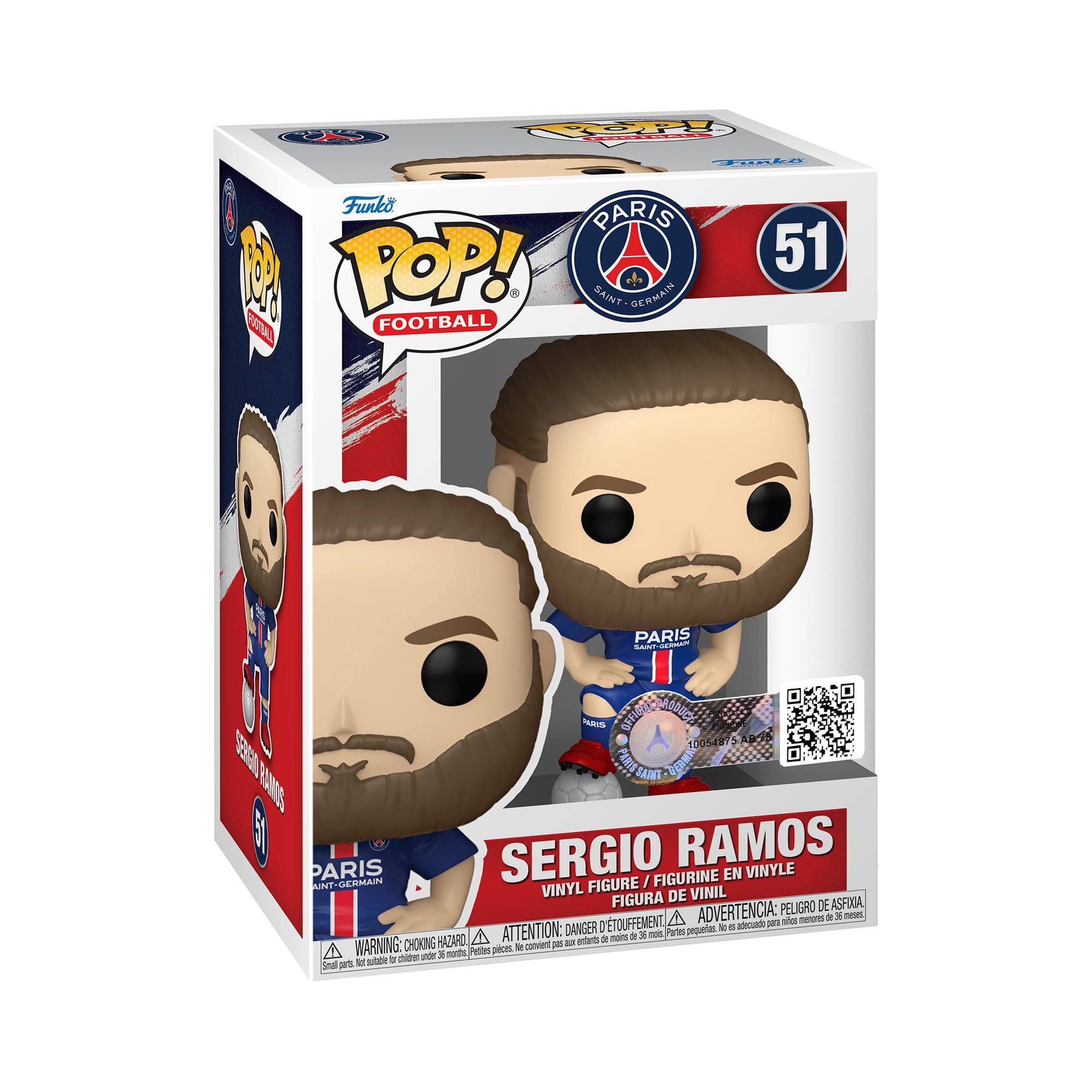 Funko POP! Football: PSG - Sergio Ramos - Paris Saint-Germain - Collectable Vinyl Figure - Gift Idea - Official Merchandise - Toys for Kids & Adults - Sports Fans - Model Figure for Collectors