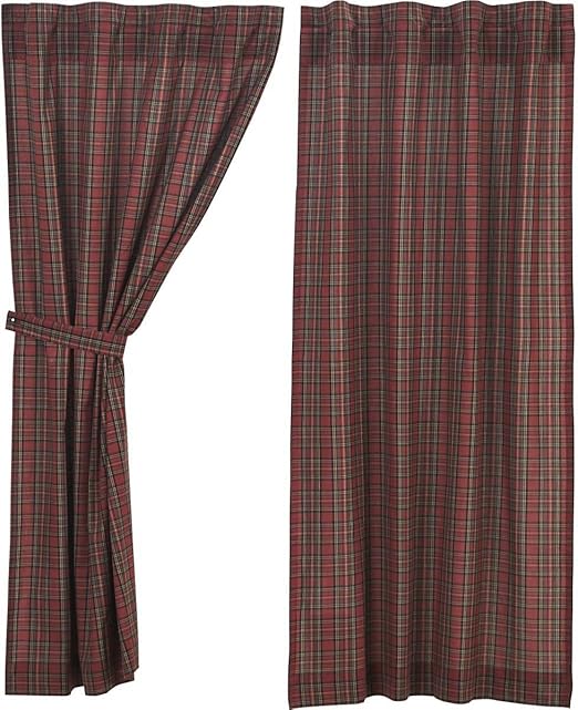 Amazon Com Vhc Brands Primitive Rustic Lodge Window Tartan
