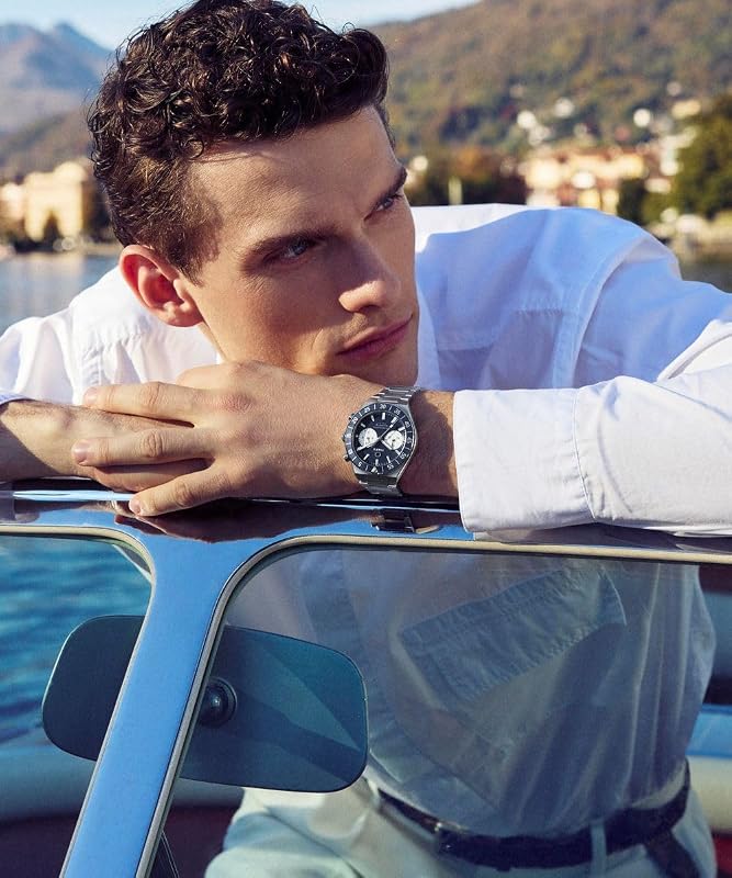 Q Continental Chronograph TW2Y55900 - Orologio da uomo da 40 mm, cinturino in acciaio inox e quadrante blu