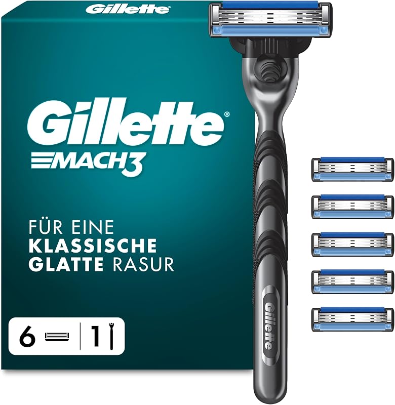 Mach3 Basis Rasierer Herren, Metall, Grau/Schwarz — Foto 1 von 7