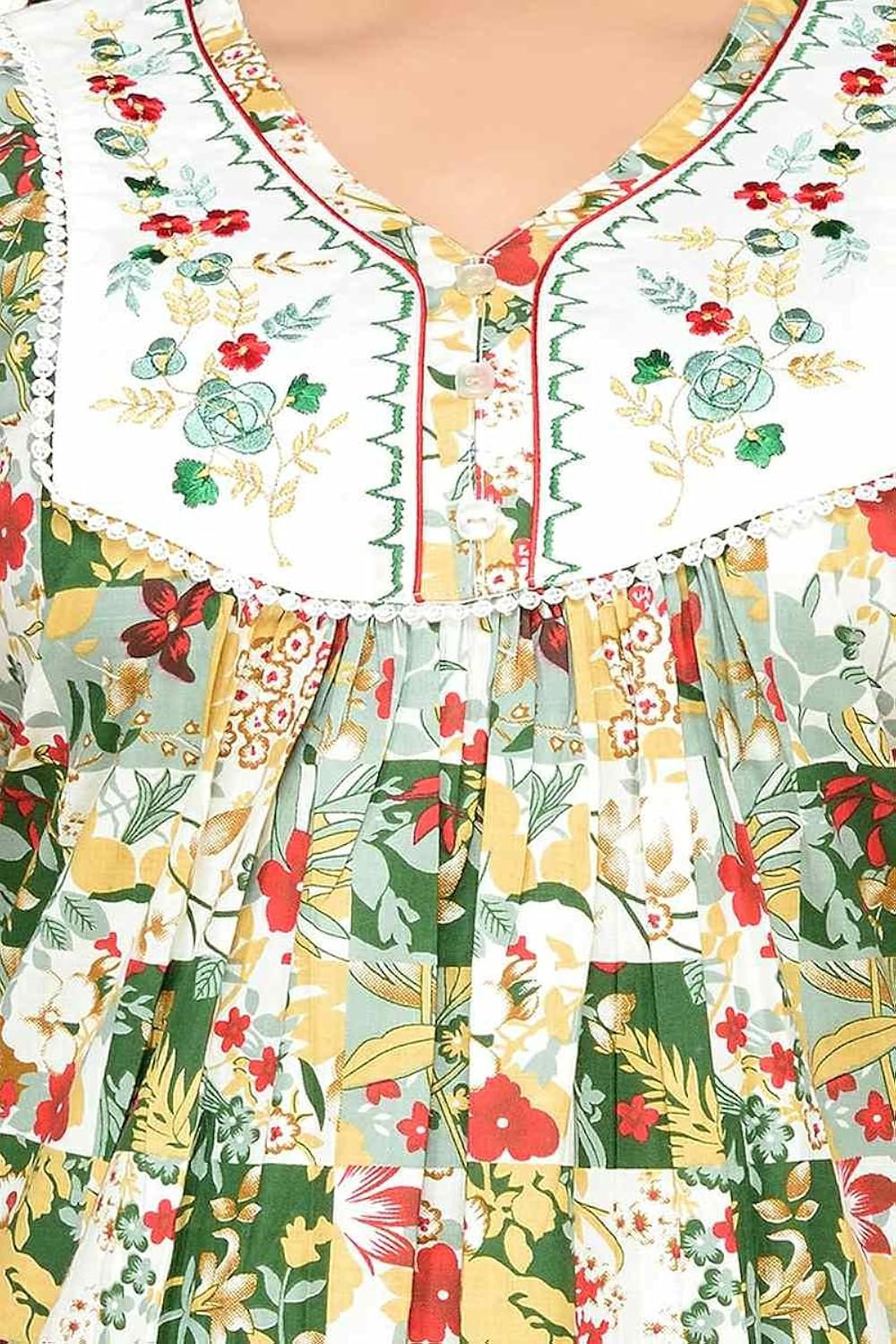 soulemo women's cotton embroidered nighty (375)