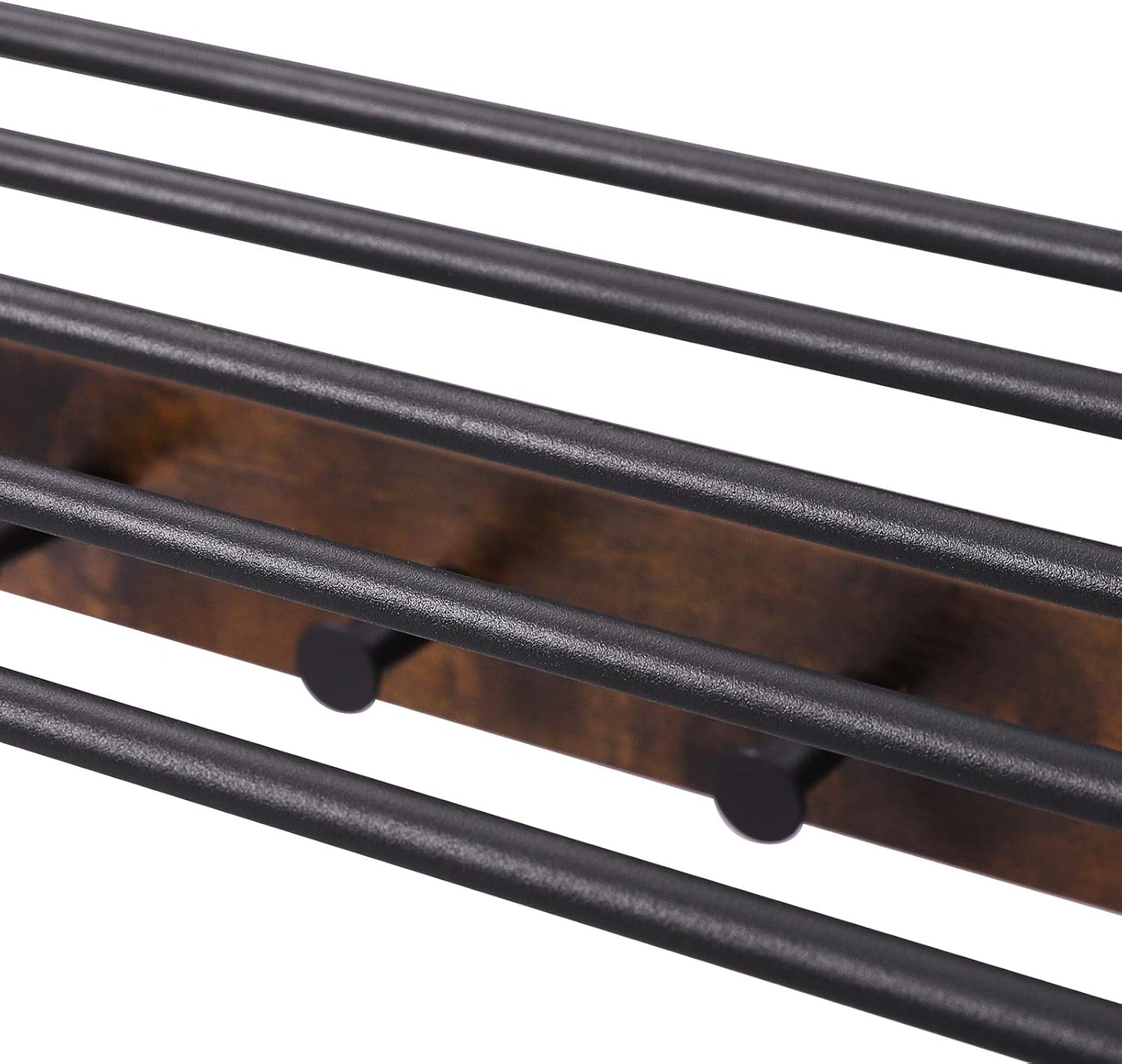 Salle De Bains Salon Couloir Cadre En Metal Noir Pour Entree Style Industriel Vintage Brun Et Noir Chambre Acaza Porte Manteau Mural Avec Etagere De Rangement Et 5 Crochets Entree Pateres Portemanteaux