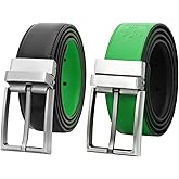 Falari Men's Reversible Dress Belt Genuine Leather (1 Belt 2 Colors)
