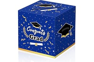 Kelool Graduation Card Box Blue,Graduation Decorations 2025 Grad Party Supplies,Congrats Grad Cardboard for Party Decorations 2025 Gift Favors