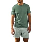 Andeip Men's Pajama Sets Shorts Cotton 2 Piece Short Sleeve Pj Sets Loungewear Summer Lounge Sets with Pockets