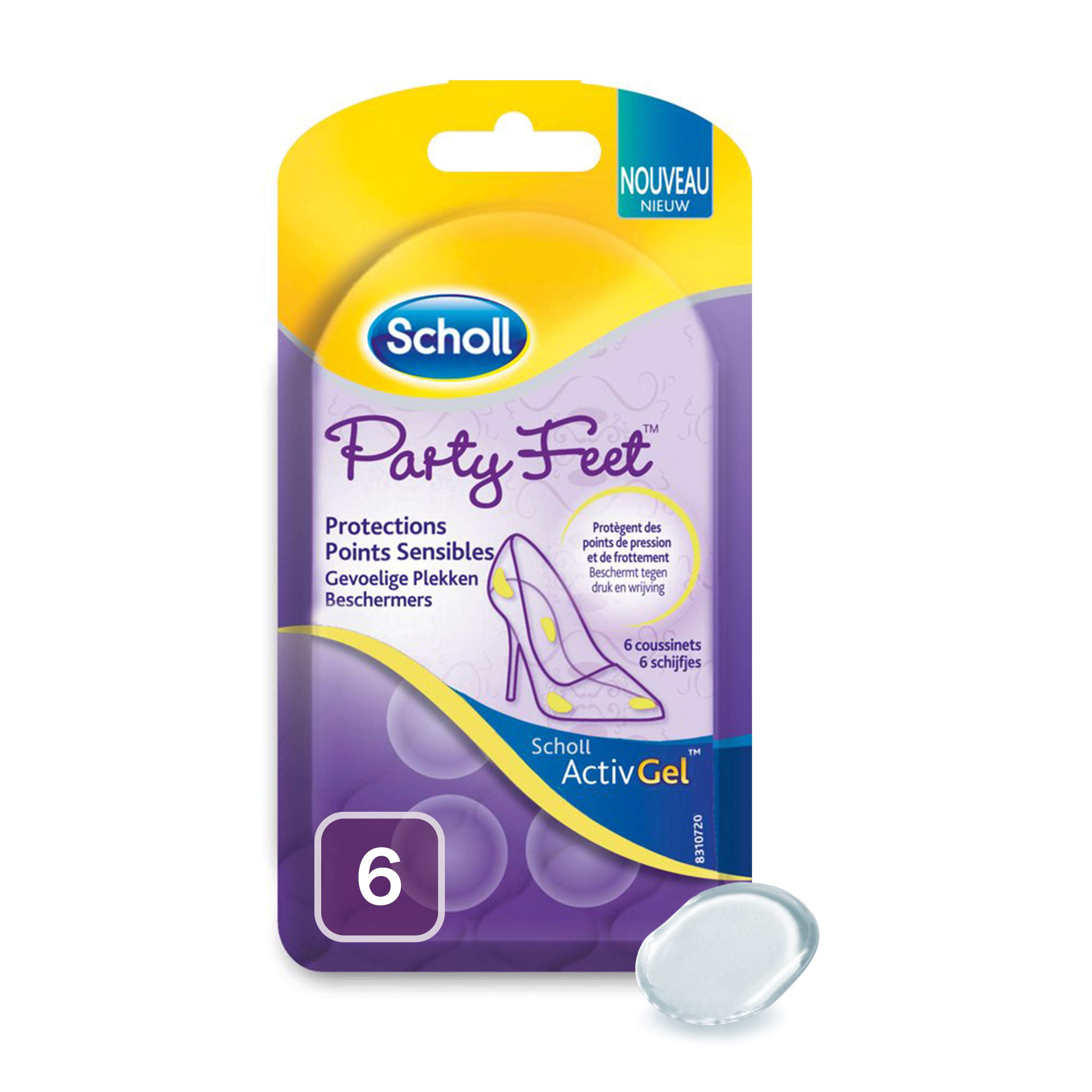Scholl Party Feet 6 Protective Pads for Sensitive Points