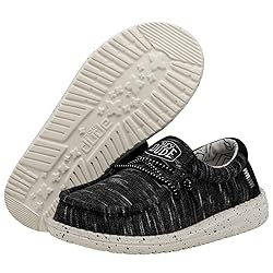 HEYDUDE Boy's Wally Youth Stretch Black Size 4