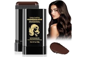 YHFGTTIO Hair Color Stick, 2 in 1 Instant Dye, Hair Dye Stick, Safe Portable Color Touch-Up Hair Sticks, Cover Gray Hair Color Correction Sticks for Women & Men, Waterproof and Sweat-Proof, 2Pack (Dark Brown)