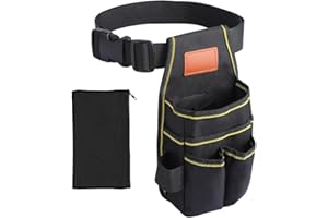 NEW B1919 Universal Small Tool Pouch, Small Tool Bag, Tool Pouch with Belt, Industrial Grade Thickened Wear-Resistant Oxford Cloth, 12 Storage Ports, Ideal for Electricians, Mechanics, Carpenters and More
