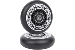 AOWISH 76mm 90a Ripsurf Wheels w/Bearings ABEC-9 for RipStik DLX Caster Board, Deluxe Junior Skateboard, 2 Wheel Pivoting Ska