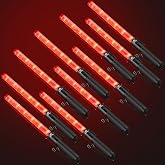 RoadHero 10 Pack 21 Inch LED Traffic Wand with 2 Flashing Modes, Red | Safety Traffic Control Light Wands, Side Clip, For Airport, Parking, Car Directing, Using 2 C-Size Batteries, Not Include