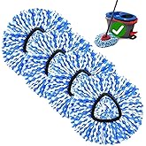4-Pack Spin Mop Replacement Head for O-Ceda RinseClean Spin Mop Refill 2-Tank System Microfiber Deep Cleaning Machine Washable and Easy-to-Replace