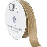 Berwick Offray Burlap Ribbon - 4 Inch Wide Natural Brown 10 Yard Spool