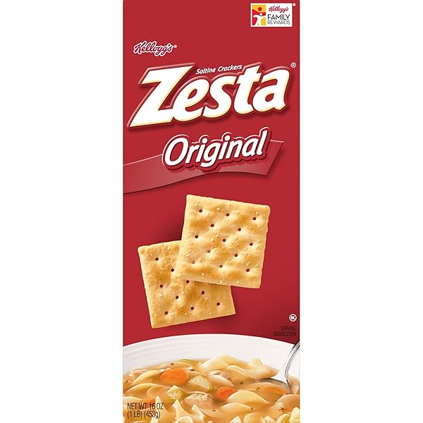 ZESTA SALTINE CRACKERS, SOUP CRACKERS, LUNCH SNACKS, ORIGINAL, 16OZ BOX (1 BOX)