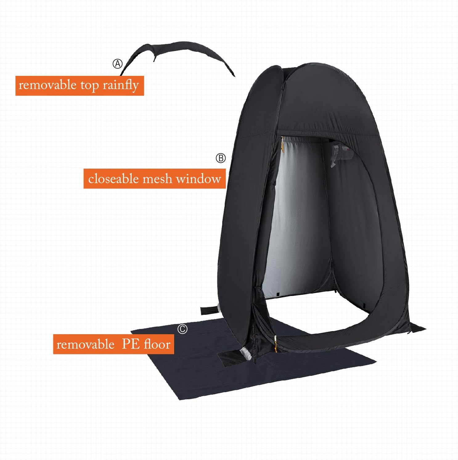 KingCamp Pop Up Dressing Changing Tent Shower Room Detachable Floor for Camping Outdoor Beach Toilet Portable with Carry Bag: Sports & Outdoors