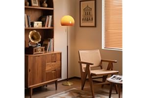 Mid Century Modern Gradient ge Mushroom Floor Lamp, Dimmable Glass Shade d Standing Light for Living Room & Bedroom, Stylish 