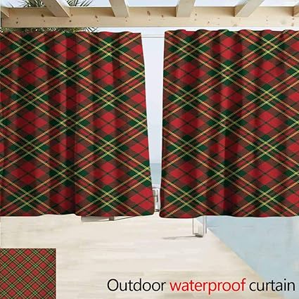 Amazon Com Zmcongz Checkered Grommet Outdoor Curtains Irish