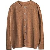 G Guzemor Women’s 100% Merino Wool Cardigan Sweater Crew Neck Long Sleeve Knit Casual Button Down Lightweight Tops Outwear