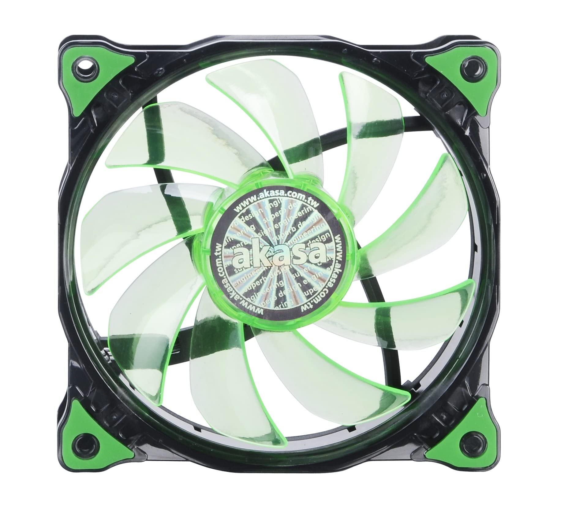 Akasa Vegas 120mm Green LED Cooling Fan AK-FN091-GN
