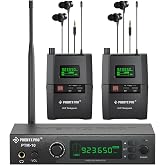 Phenyx Pro Stereo Wireless in Ear Monitor System with 2 Bodypacks PTM-10-2B | 89 Selectable Frequencies, Metal Build, Rack Mount In-Ear Monitor System, Stage, Studio, Band Monitoring