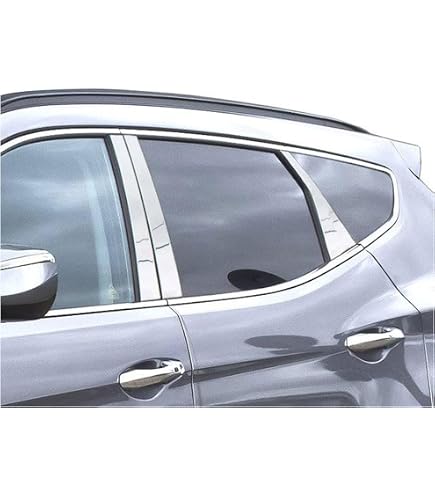 6x Gloss Black Pillar Posts Door Trim Covers For Hyundai Santa Fe Sport (2013-2018) & XL (2013-2020)