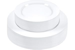 Setup [60 Piece] Combo White Plates - Premium Heavy-Duty 30 Disposable 10.25" Dinner White Party Plates and 30 Disposable 7.5