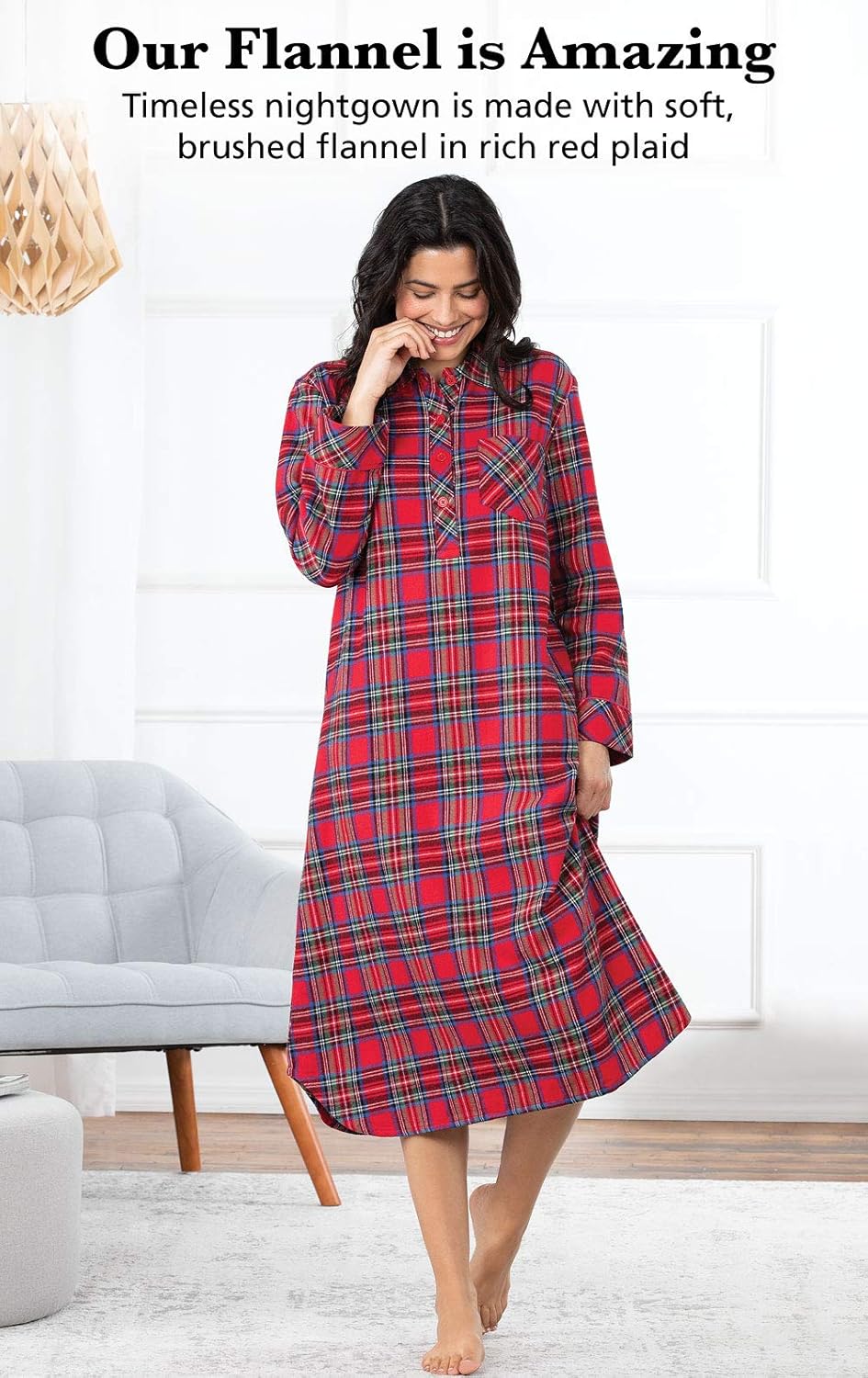 PajamaGram Nightgowns for Women Cotton - Women Nightgown at  Women’s Clothing store