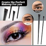 KALIONE 10 Pack Flat Eyebrow Tint Brush Angled Eyeliner Brush Set Ultra Thin view 3