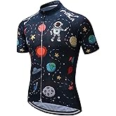 PSPORT Plaid Men's Cycling Jersey Short Sleeve Bike Shirts Road Cycling Shirts Mountain Bicycle Tops with 3 Pocket Reflective
