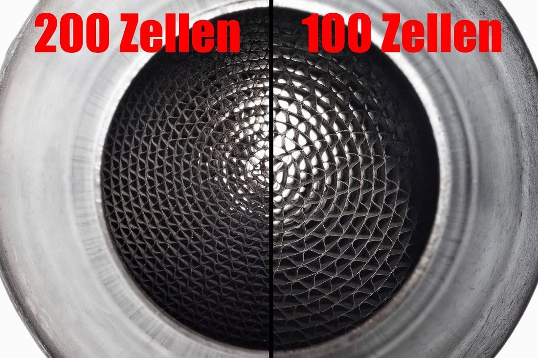 200 Cell Catalytic Converter (Metal 120 mm Diameter 73 mm, 76 mm Ports)