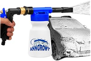 anngrowy Car Wash Foam Gun Foam Cannon Garden Hose Spray Foam Gun Soap Car Wash Foam Cannon Blaster for Hose Car Washing Soap Gun Adjustable Foaming Car Wash Sprayer Quick Connector to Any Garden Hose