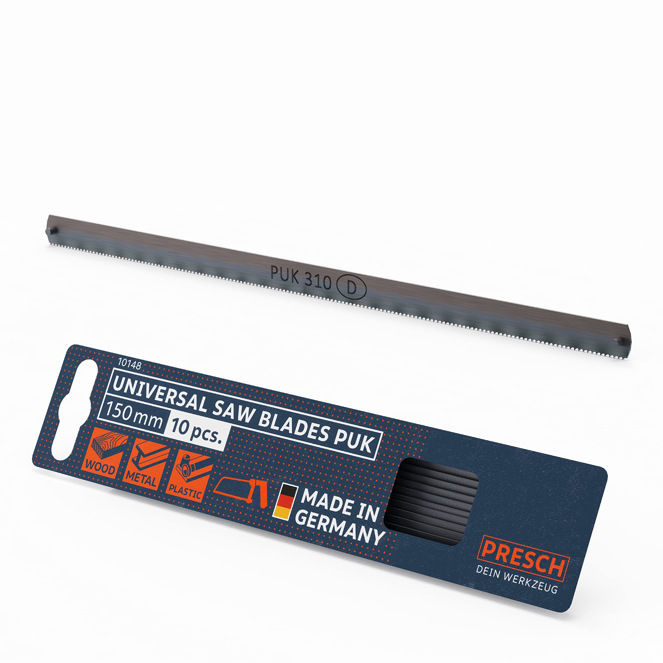 Presch universal junior hacksaw blades 150mm 10 pcs - Original, universal PUK saw edge set for wood, metal and plastics