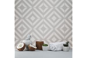 ZHUPER Tile Stencil for Painting Floors Walls 12x12,Geometric Square Stencils for Wall Painting,Reusable Template Stencils Floor Drawing Set of 2,Home Farmhouse Wall Art Furniture Decoration