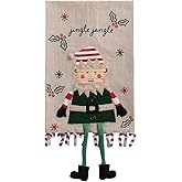 Mud Pie Christmas Elf Dangle Leg Towel
