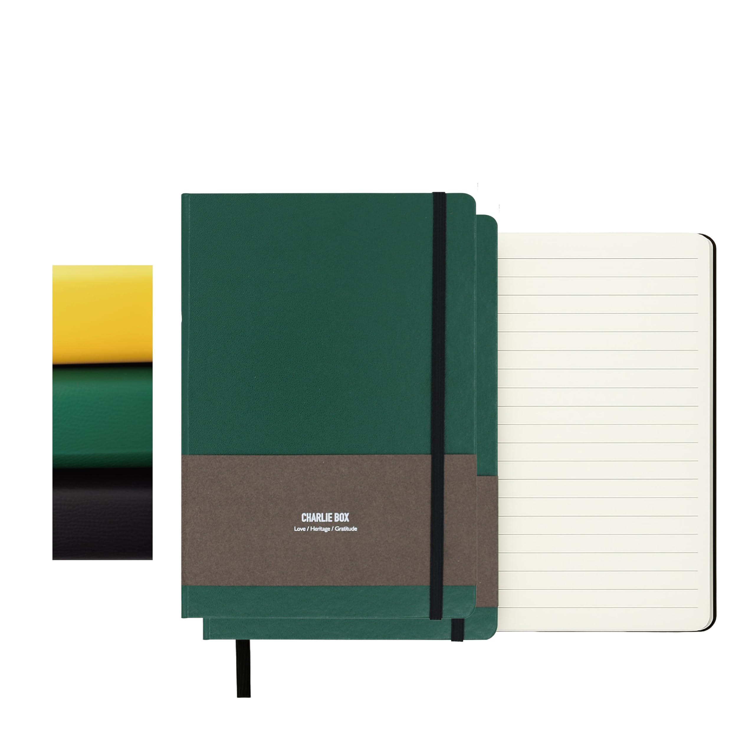 TUNJILOOL 2-Pack A6 Lined Notebook Journal - Leather Hardcover, 192 Pages 80GSM Thick Paper, Elastic Band & Inner Pocket for Writing, Office Notes, School Supplies