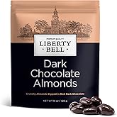 Dark Chocolate Covered Almonds | 15 Oz Bag | Crunchy Snack Nuts | Roasted Chocolate Covered Nuts | Office Candy Snack, Gourmet Party Favor & Gift Basket Filler