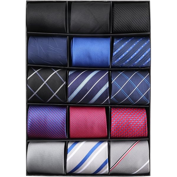 kaxilu Zipper Ties for Men 15pcs Assorted Neckties for Mens, Silky