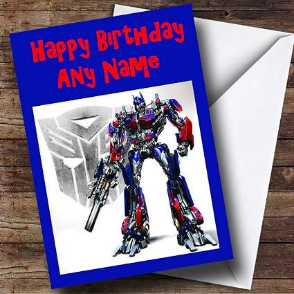 Personalised Optimus Prime Transformers Biglietto Di Auguri