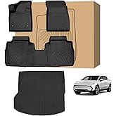 Peleus Floor Mats & Cargo Mat for 2024 2025 2026 Chevy Equinox EV (Non Fuel) - TPE All Weather Protection 2 Rows Car Floor Liners with Cargo Liner