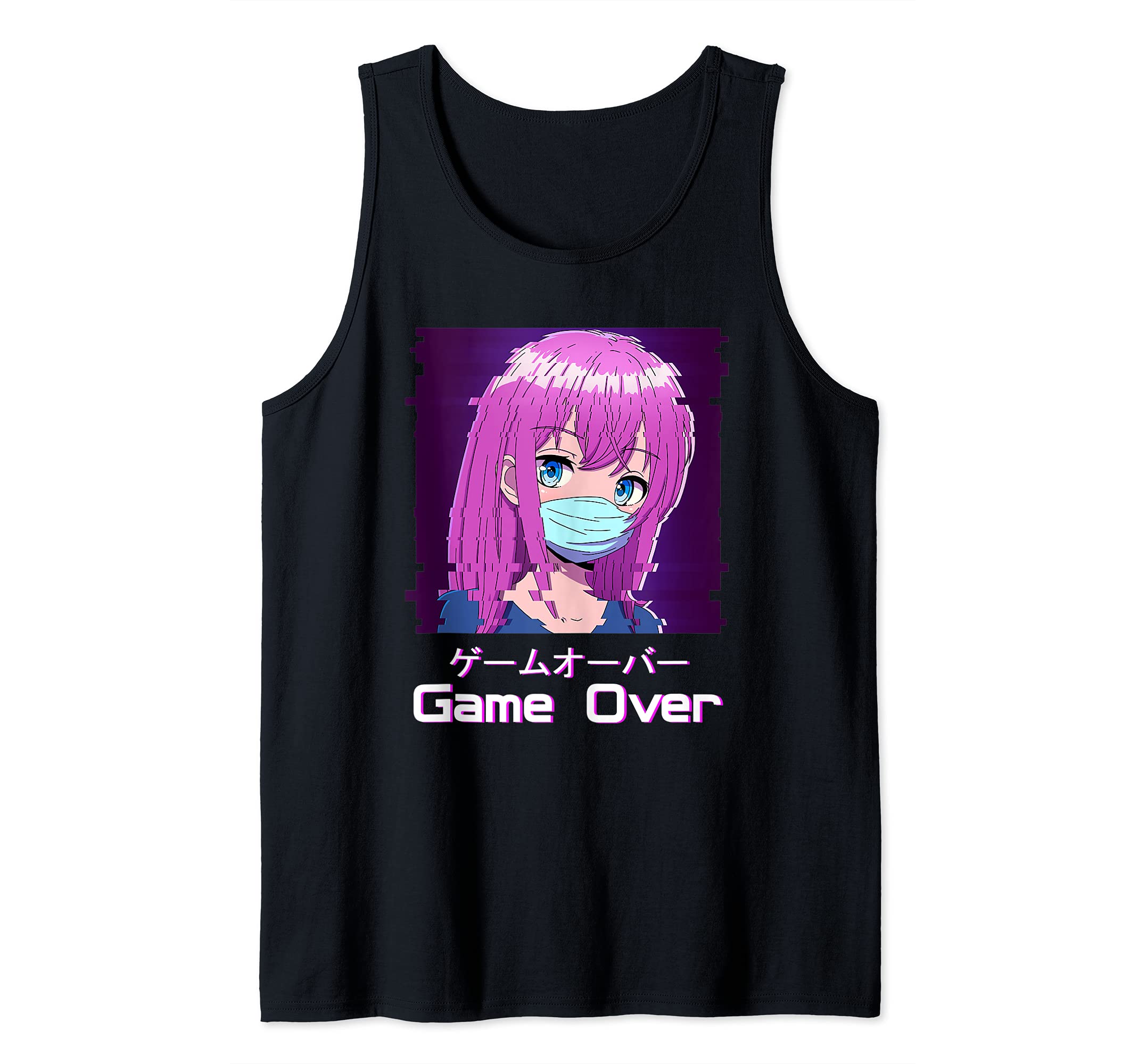 Game Over Japanese Vaporwave Aesthetic Anime Girl Tank Top