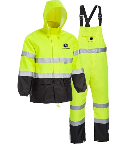 John Deere JD44530 High Visibility ANSI Class III Rain Suit Jacket