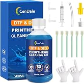 CenDale 6X Powerful DTF Cleaning Kit - 200ML DTF Printhead Cleaning Solution, Nozzle Printer Cleaner for All DTG Printheads Includes Epson ET8550 L1800 XP600
