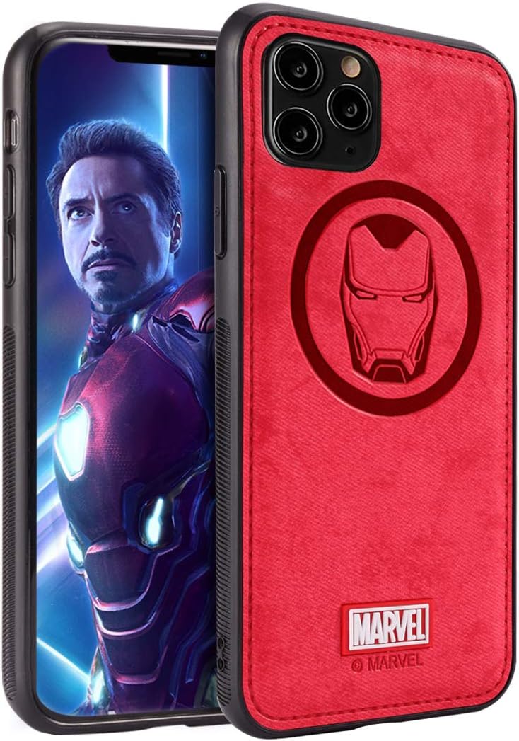 Case with Avengers Character Compatible with iPhone 12 and iPhone 12 Pro 6.1-Inch, Iron Man, Red