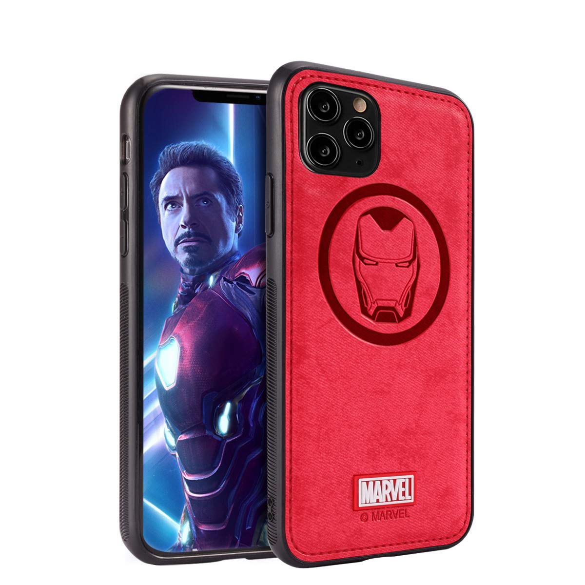 Case with Avengers Character Compatible with iPhone 12 and iPhone 12 Pro 6.1-Inch, Iron Man, Red
