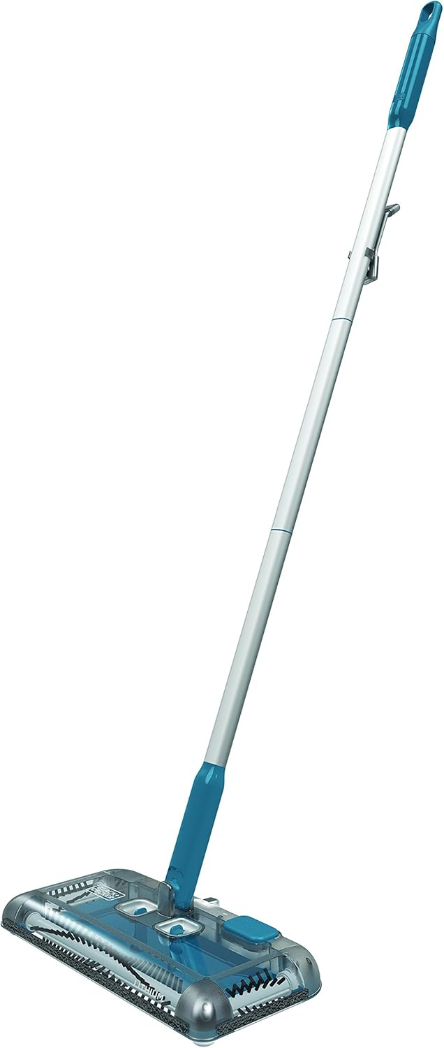 Black+Decker PSA115B-QW 3.6V, 1.5Ah Lithium Akku-Kehrbesen, Laufzeit 30 min, für kurzflorigen Teppiche und Hartböden, kabellos, beutelos, aufladbar, weiss, PSA115B, Acrylic, 300 milliliters